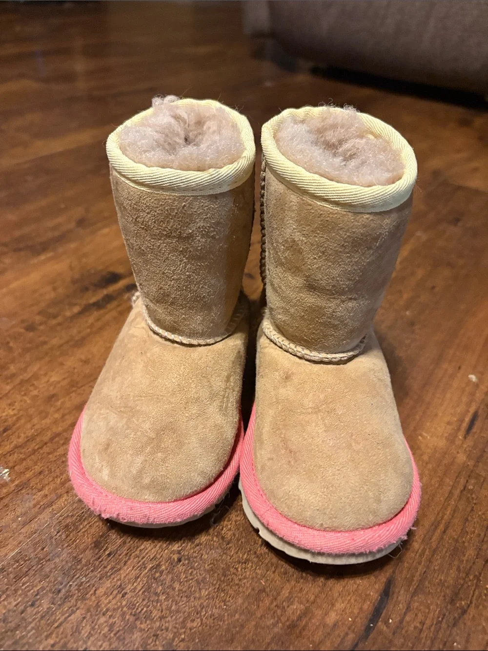 Ugg Pink and Orange Colorblock Chesnut Boots Toddler 7